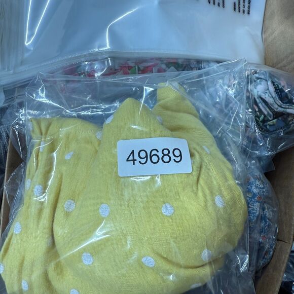 Loft T-Shirt Women L Large Yellow Polka Dot Linen Short Sleeve Round Neck Casual - Picture 7 of 7